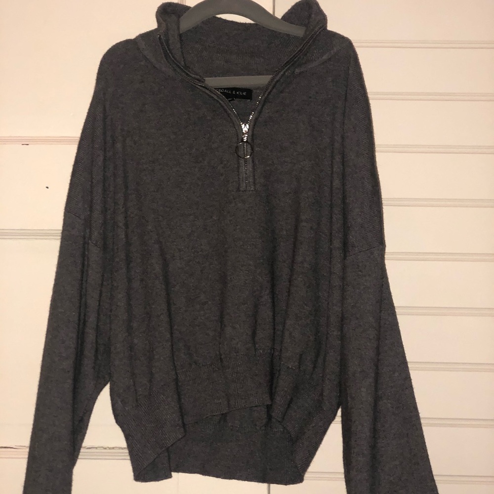 Kendall & Kylie Cropped 1/4 Zip Sweater - Picture 2 of 4